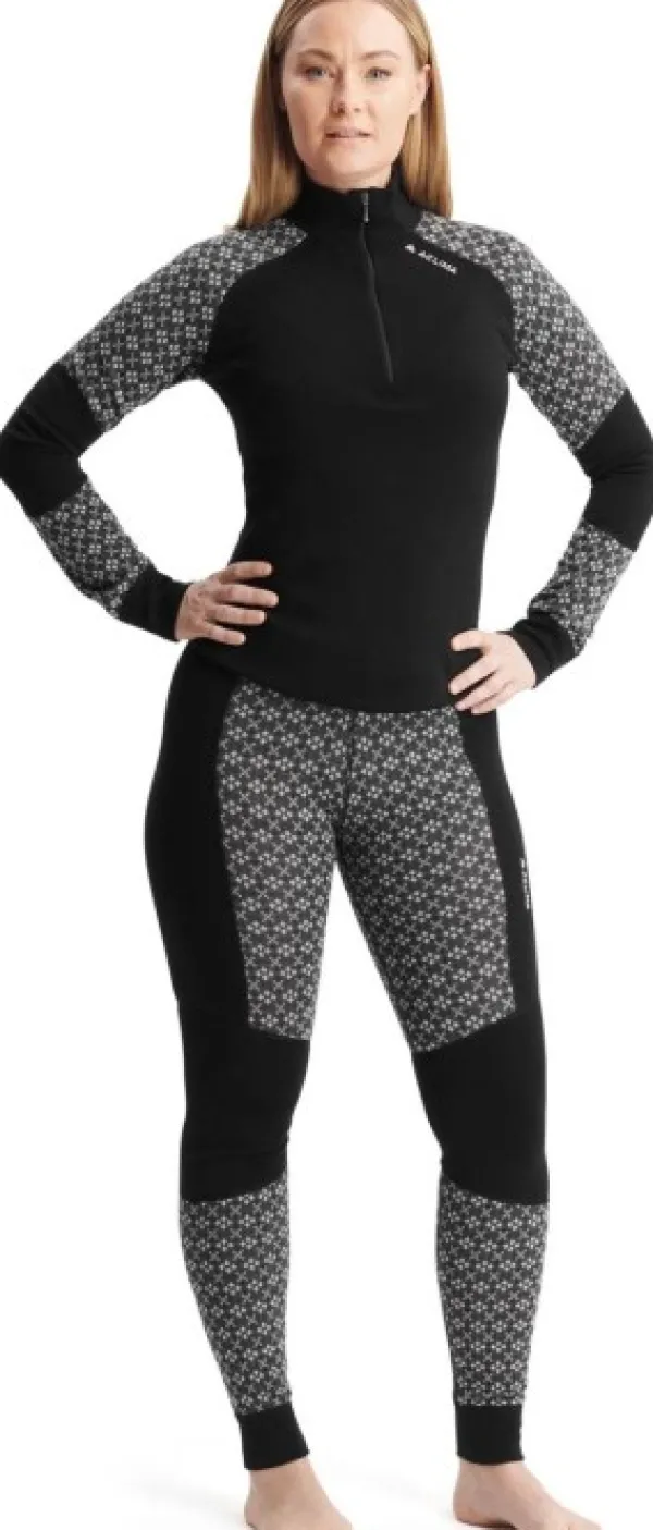 Aclima Kerrastohousut^DesignWool Glitre Longs Alm naisten kerrastohousut