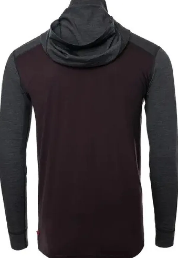 Aclima LightWool 180 Hoodie M's Chocolate Plum / Marengo| Hupparit, Fleecet Ja Välipaidat