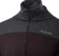 Aclima LightWool 180 Hoodie M's Chocolate Plum / Marengo| Hupparit, Fleecet Ja Välipaidat