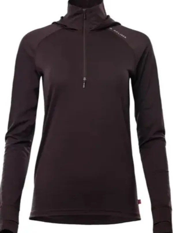 Aclima Hupparit, Fleecet Ja Välipaidat^LightWool 180 Hoodie W's Chocolate Plum