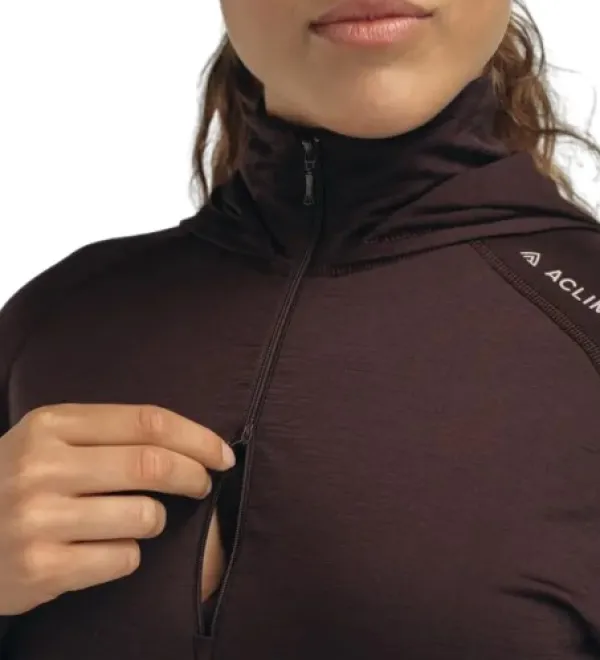 Aclima Hupparit, Fleecet Ja Välipaidat^LightWool 180 Hoodie W's Chocolate Plum