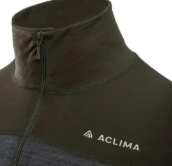 Aclima Hupparit, Fleecet Ja Välipaidat^LightWool 180 Polo w/ zip M's Tarmac / Marengo