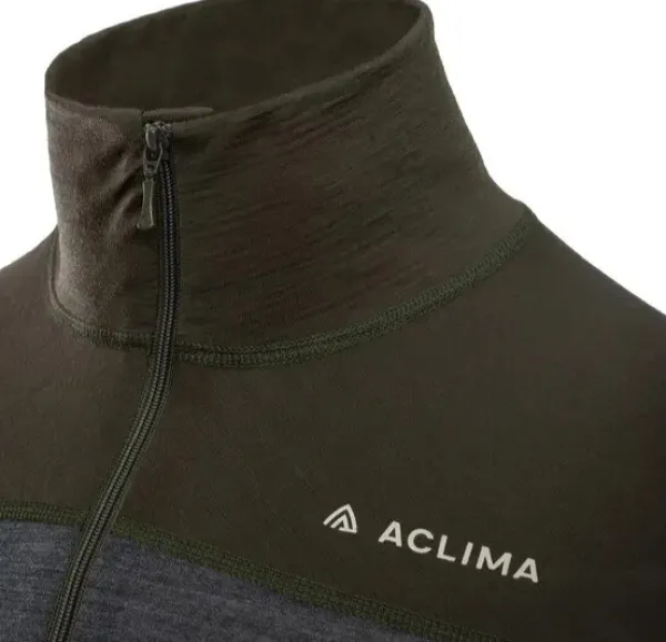 Aclima Hupparit, Fleecet Ja Välipaidat^LightWool 180 Polo w/ zip M's Tarmac / Marengo