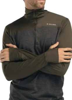 Aclima Hupparit, Fleecet Ja Välipaidat^LightWool 180 Polo w/ zip M's Tarmac / Marengo
