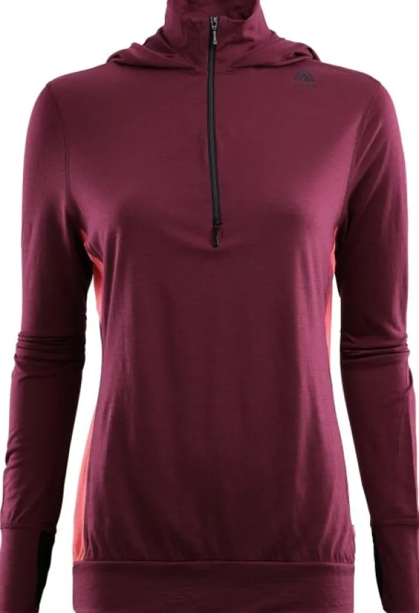 Aclima Hupparit, Fleecet Ja Välipaidat^Lightwool Hoodie naisten merinovillahuppari, viininpunainen