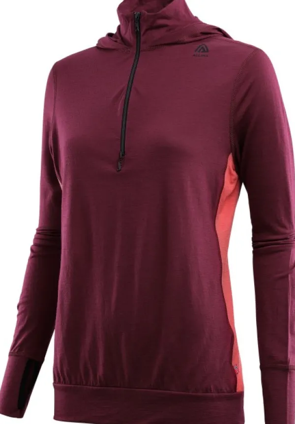 Aclima Hupparit, Fleecet Ja Välipaidat^Lightwool Hoodie naisten merinovillahuppari, viininpunainen