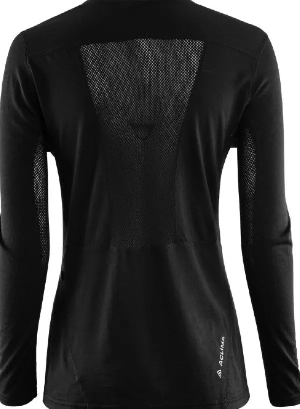 Aclima Pitkähihaiset Paidat^Lightwool Sportshirt naisten merinovillainen paita, musta