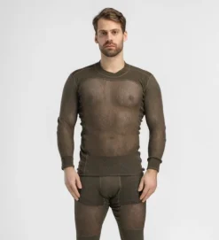 Aclima Kerrastot^verkkokerrasto WoolNet Crewneck + Longs Tarmac miesten