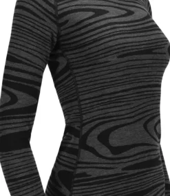 Aclima WarmWool Crewneck naisten kerrastopaita, Black Motion| Kerrastopaidat