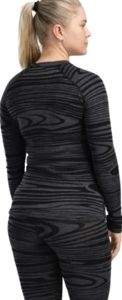 Aclima WarmWool Crewneck naisten kerrastopaita, Black Motion| Kerrastopaidat