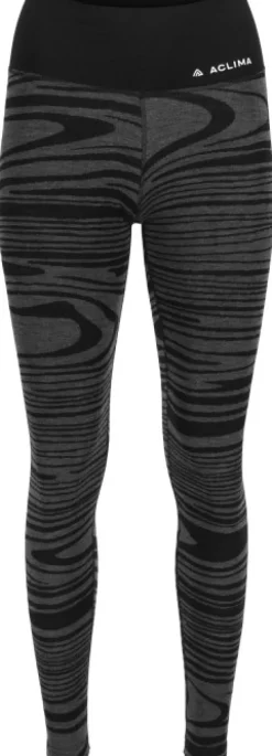 Aclima WarmWool Longs High Waist naisten kerrastohousut, Black Motion| Kerrastohousut