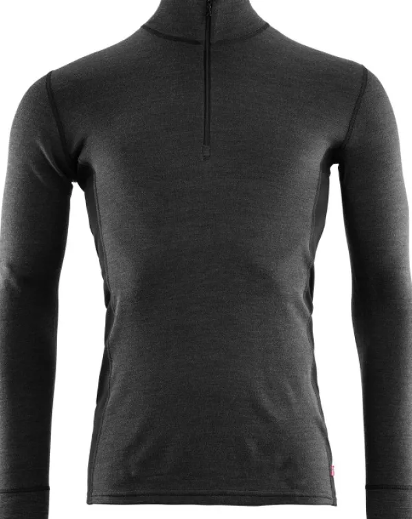Aclima Pitkähihaiset Paidat^WarmWool Mockneck kerrastopaita, Marengo/Jet Black