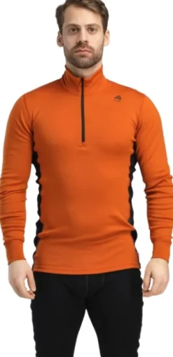 Aclima Kerrastopaidat^WarmWool Mockneck kerrastopaita, Gold Flame/Jet Black