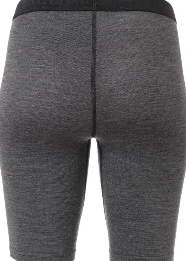 Aclima WarmWool Shorts Long WindWool V2 naisten puolipitkät kerrastohousut, Jet Black/Marengo| Retkeilyhousut