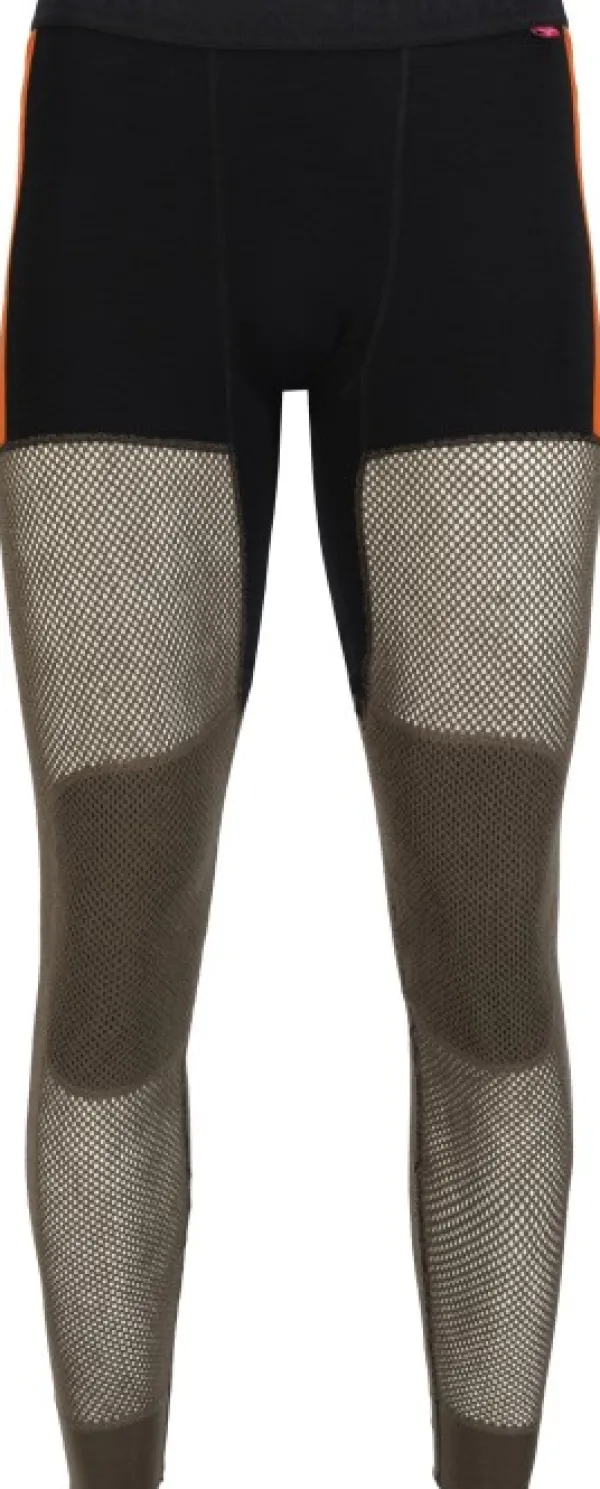 Aclima WoolNet Hybrid Longs kerrastohousut, Jet Black/Tarmac/Gold Flame| Kerrastohousut