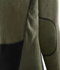 Aclima Hupparit, Fleecet Ja Välipaidat^WoolNet Hybrid Mockneck kerrastopaita, musta/vihreä