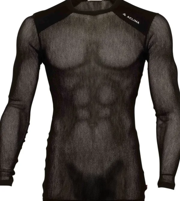Aclima WoolNet Light Crewneck verkkoaluspaita, musta| Kerrastopaidat
