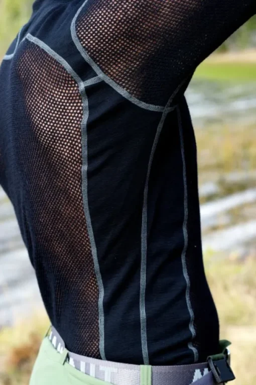 Aclima Kerrastopaidat^WoolNet Merino -miesten poolopaita (Jet Black)