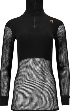 Aclima WoolNet Polo Shirt with Zip Woman Jet Black| Kerrastopaidat