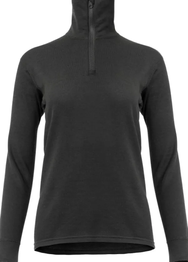 Aclima Pitkähihaiset Paidat^WoolTerry Polo naisten kerrastopaita, Jet Black