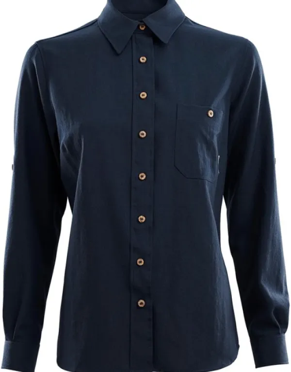 Aclima Woven Wool naisten pitkähihainen paita, tummansininen| Flanelli- Ja Kauluspaidat