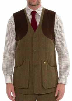 Alan Paine M's Combrook Tweed Shooting Waistcoat Sage| Liivit