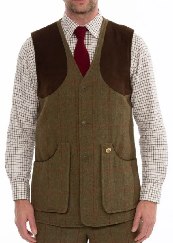 Alan Paine M's Combrook Tweed Shooting Waistcoat Sage| Liivit