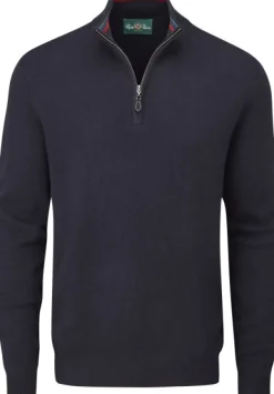 Alan Paine Streetly 1/2 Zip Mock Neck villapaita, Navy| Metsästysliivit/Fleeceliivit
