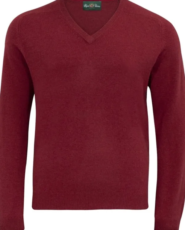 Alan Paine Streetly V-Neck Pullover lampaanvillainen pusero, punainen| Metsästysliivit/Fleeceliivit