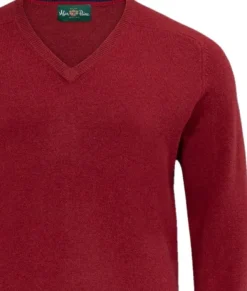 Alan Paine Streetly V-Neck Pullover lampaanvillainen pusero, punainen| Metsästysliivit/Fleeceliivit