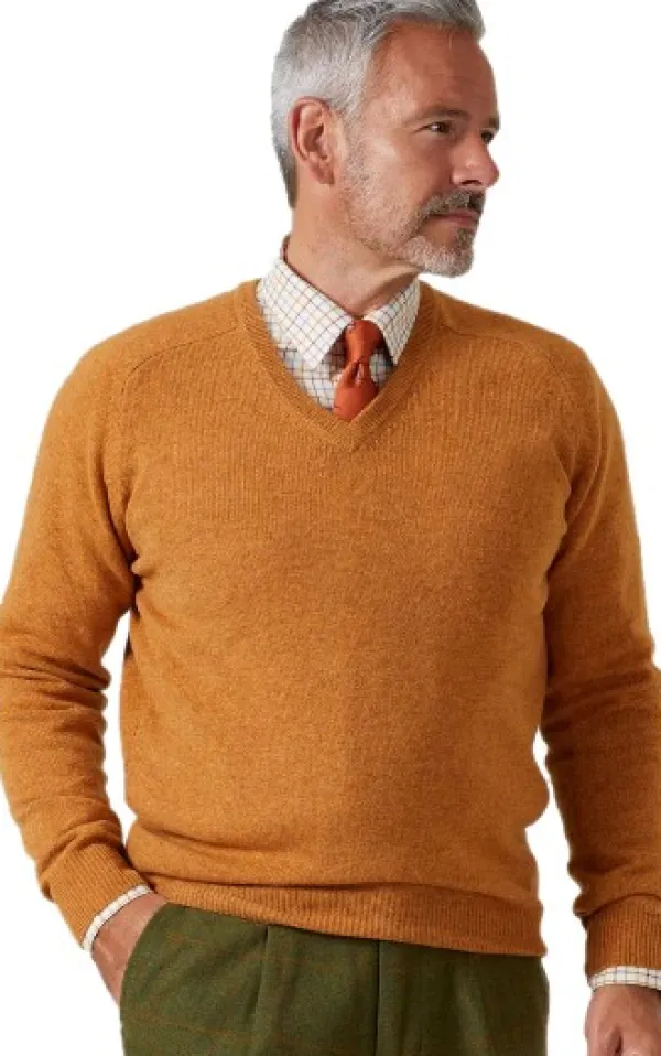 Alan Paine Streetly V-Neck Pullover lampaanvillainen pusero, viininpunainen| Metsästysliivit/Fleeceliivit