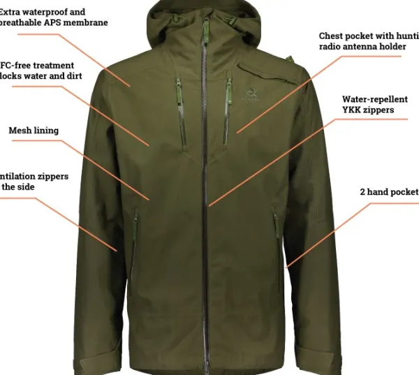 Alaska 1795 Alaska Apex Pro -miesten metsästystakki, Hunter Green| Metsästystakit/Vedenpitävät Metsästystakit