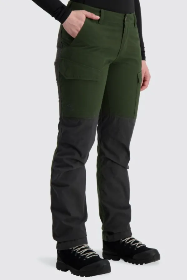 Alaska 1795 Retkeilyhousut^Alaska Comfort -naisten housut, vihreä/harmaa