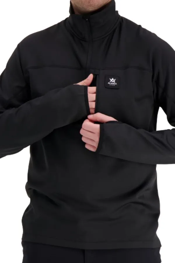 Alaska 1795 Alaska M's ThermoDry Half-Zip Top tekninen pusero, musta| Hupparit, Fleecet Ja Välipaidat