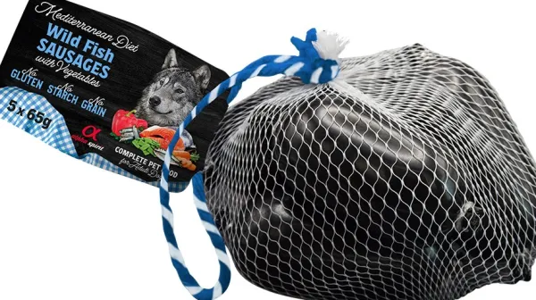 Alpha Spirit Mediterranean Wild Fish Sausage with Vegs makkarat aikuisille koirille, 5 x 65 g| Koiranmakkarat