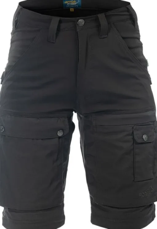 Arrak Outdoor Arrak Flexible Zip Off Pant naisten katkolahjehousut, mustaharmaa| Koiranohjaajan Vaatteet