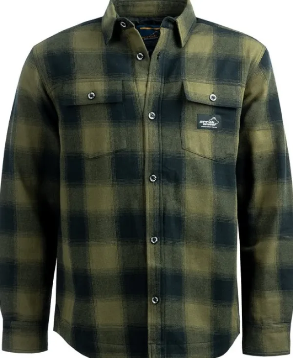 Arrak Outdoor Arrak M's Flannel Shirt Insulated Olive/Black| Koiranohjaajan Vaatteet