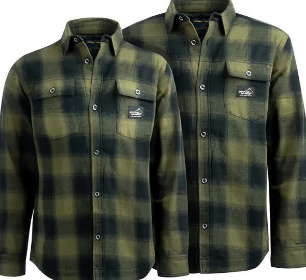 Arrak Outdoor Arrak M's Flannel Shirt Insulated Olive/Black| Koiranohjaajan Vaatteet