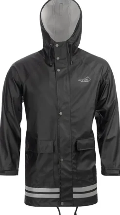Arrak Outdoor Koiranohjaajan Vaatteet^Arrak Unisex Raincoat pitkä sadetakki, musta