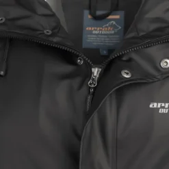 Arrak Outdoor Koiranohjaajan Vaatteet^Arrak Unisex Raincoat pitkä sadetakki, musta