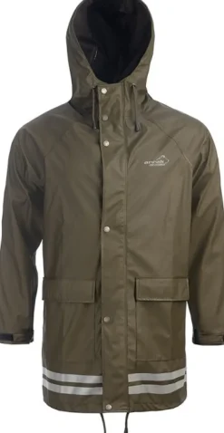 Arrak Outdoor Koiranohjaajan Vaatteet^Arrak Unisex Raincoat pitkä sadetakki, oliivi