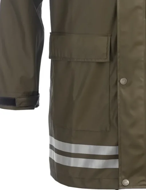 Arrak Outdoor Koiranohjaajan Vaatteet^Arrak Unisex Raincoat pitkä sadetakki, oliivi