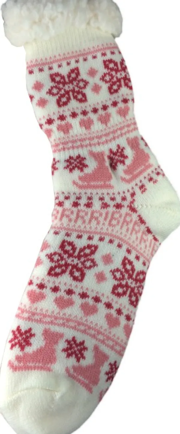 Avignon Sukat^naisten lämpösukat, valkoinen/vaaleanpunainen