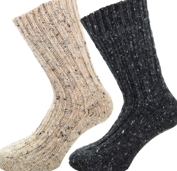 Avignon Sukat^perinteiset villasukat 2-pakkaus, beige/harmaa