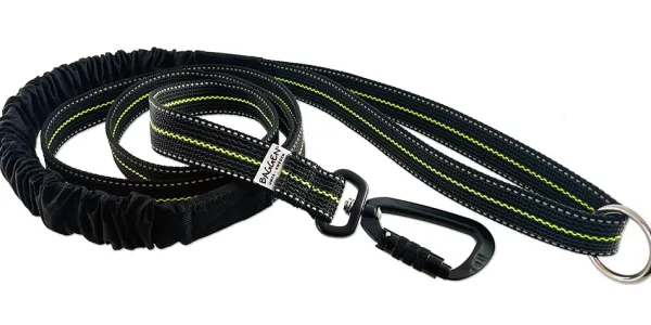 Baggen Expanderkoppel Reflex/Antiglid 3,5m Neongul Twistlock talutushihna| Juoksu- Ja Pyöräilytaluttimet