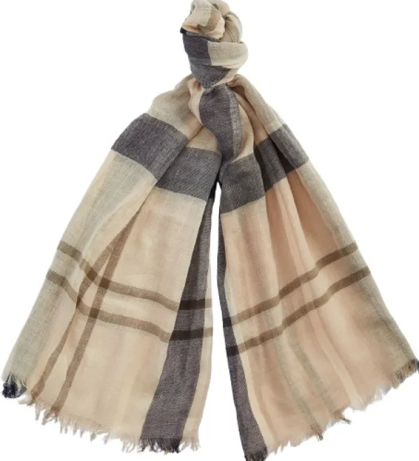 Barbour Abigail Tartan Scarf huivi, Dark Navy/Light Sand| Päähineet, huivit ja kaulurit/Kaulahuivit
