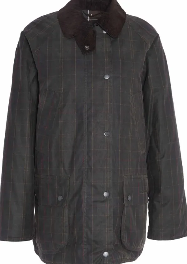 Barbour Öljykangas- Ja Vahatakit^Ashby Tartan Wax Jacket naisten takki, Olive