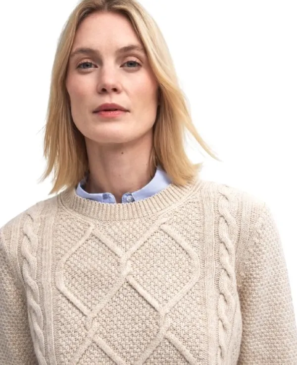 Barbour Pitkähihaiset Paidat^Burne Crew naisten paita, Oatmeal/Hessian Tart