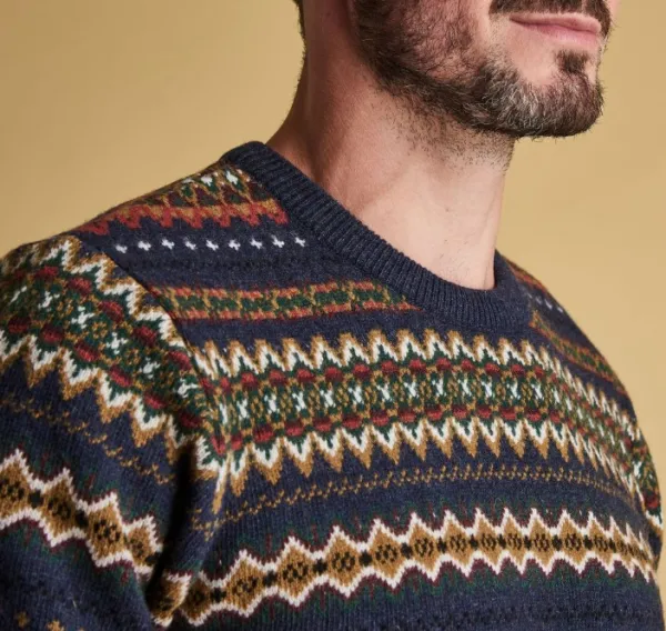 Barbour Case Fairisle Crew -villapaita, Navy Marl| Pitkähihaiset Paidat