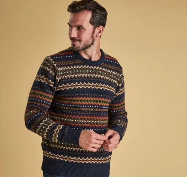 Barbour Case Fairisle Crew -villapaita, Navy Marl| Pitkähihaiset Paidat